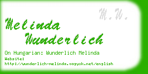 melinda wunderlich business card